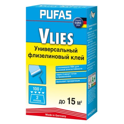 Клей обойный Pufas EURO 3000 флизелиновый специальный 100г.